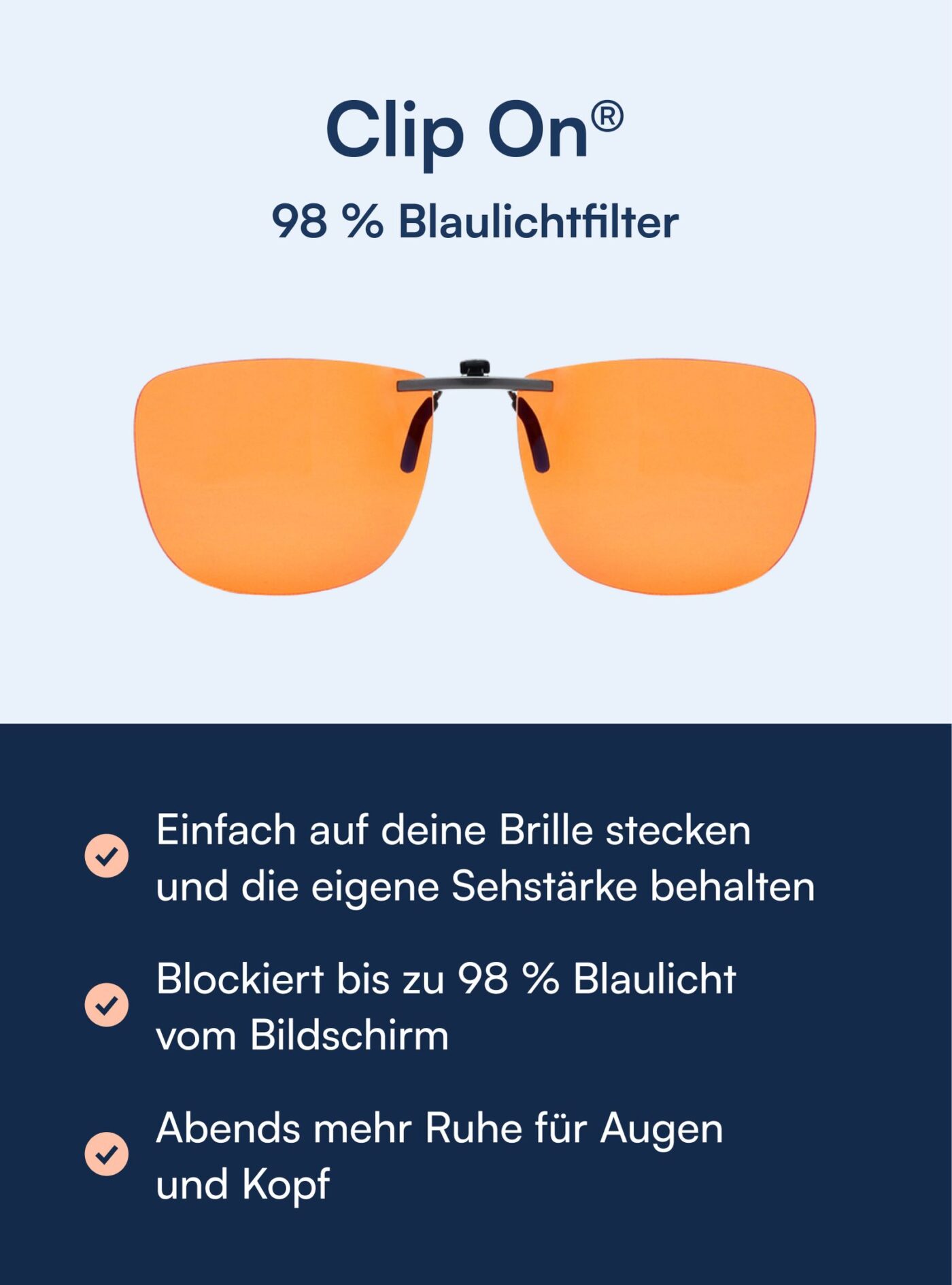 Clip On® Blaulichtfilter für Brillen