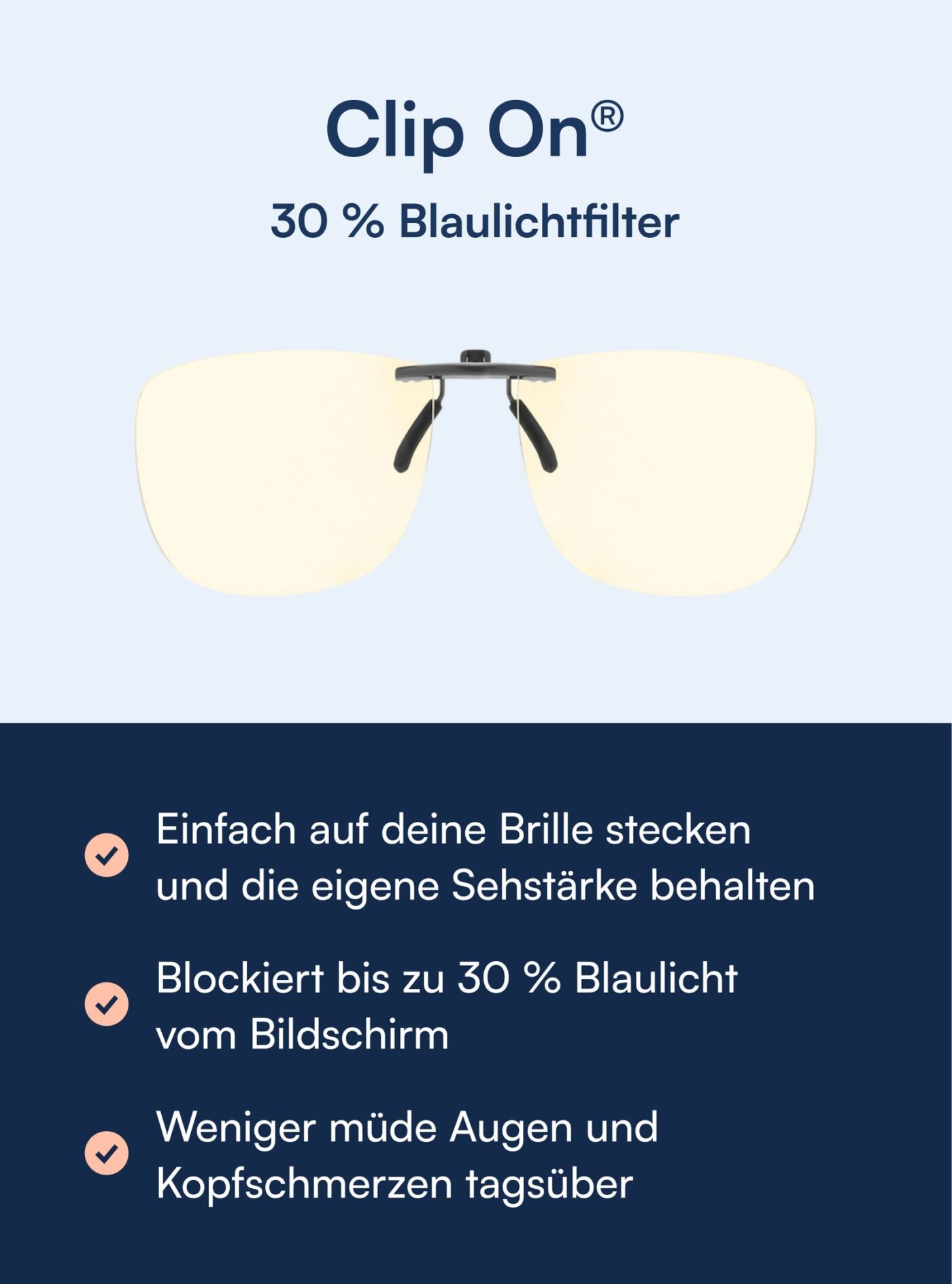 Clip On® Blaulichtfilter für Brillen