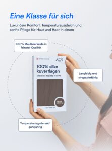 Spannleintuch aus 100 % Maulbeerseide (OEKO-TEX) Dunkelgrau