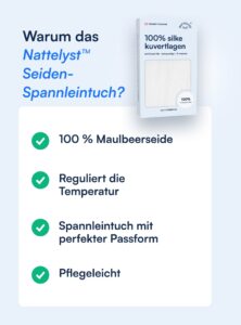 Spannleintuch aus 100 % Maulbeerseide (OEKO-TEX) Weiß
