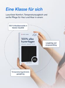 Spannleintuch aus 100 % Maulbeerseide (OEKO-TEX) Schwarz