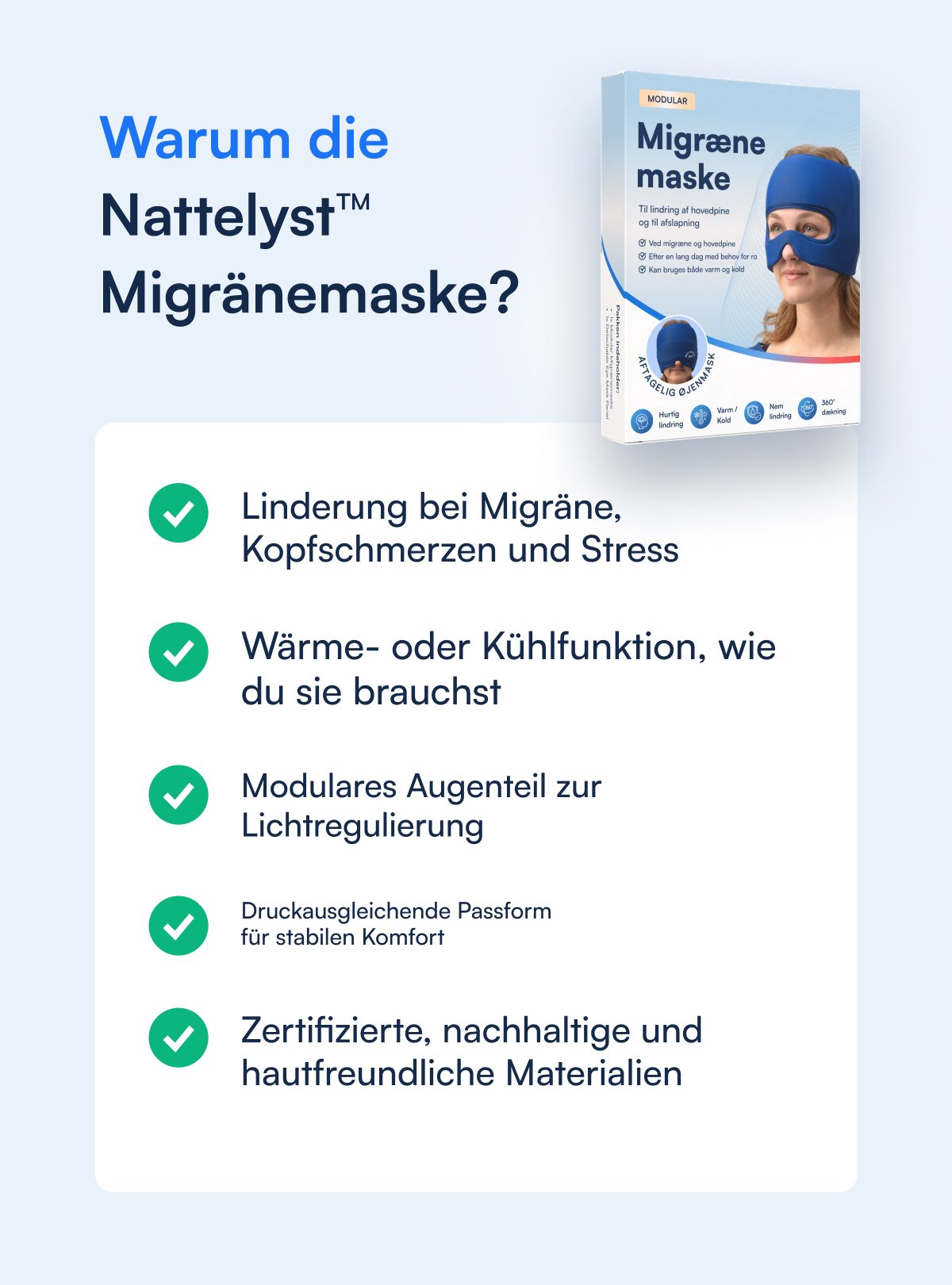 Nattelyst™ Migränemaske (Modular)