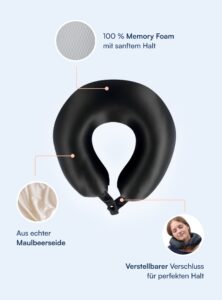 Nackenkissen aus 100 % Maulbeerseide (OEKO-TEX)