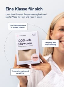 Kissenbezug aus 100 % Maulbeerseide (OEKO-TEX) Beige