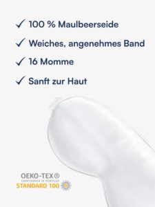 Vincent Schlafmaske aus 100 % Maulbeerseide Weiß