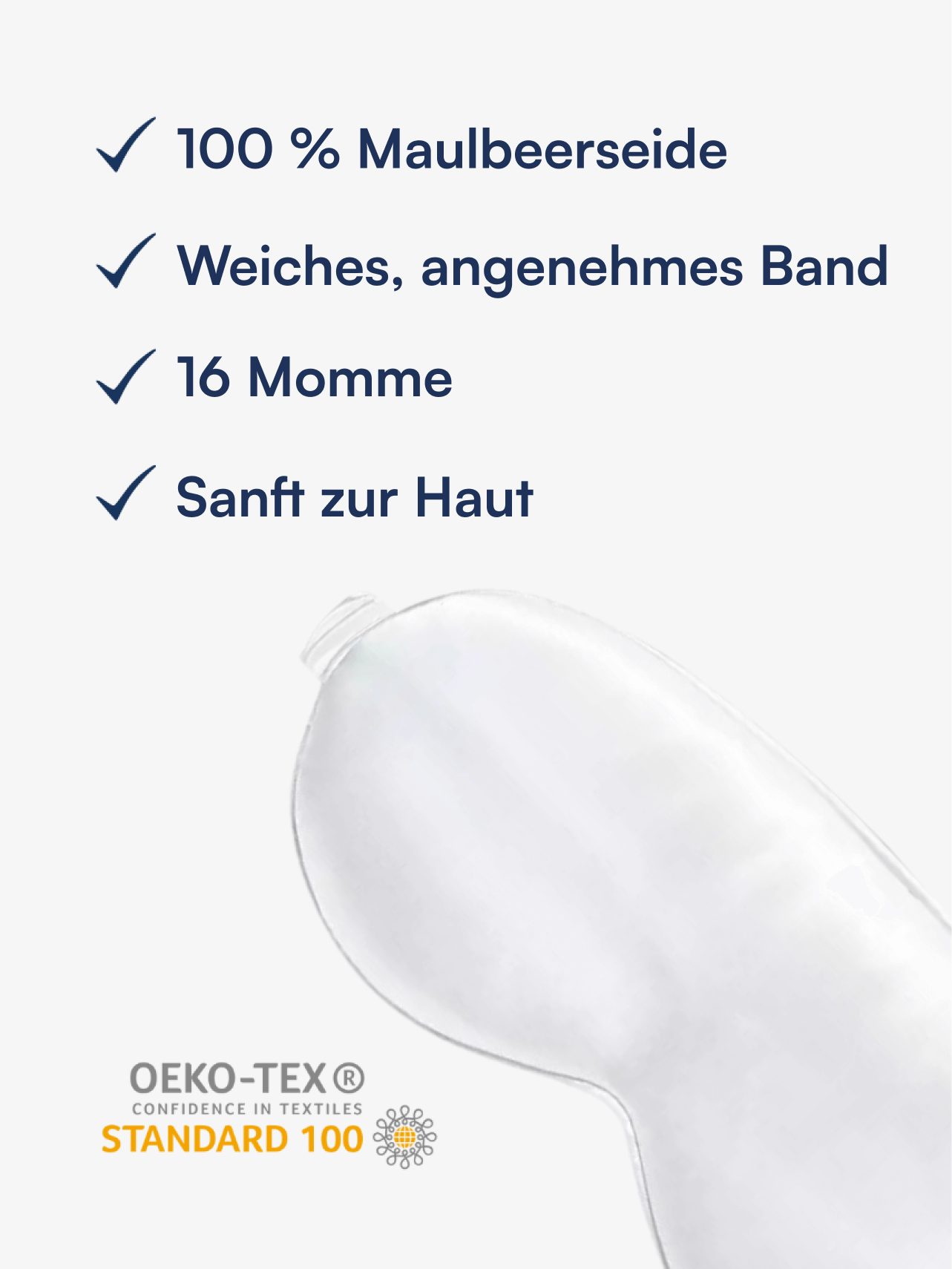 Vincent Schlafmaske aus 100 % Maulbeerseide Weiß