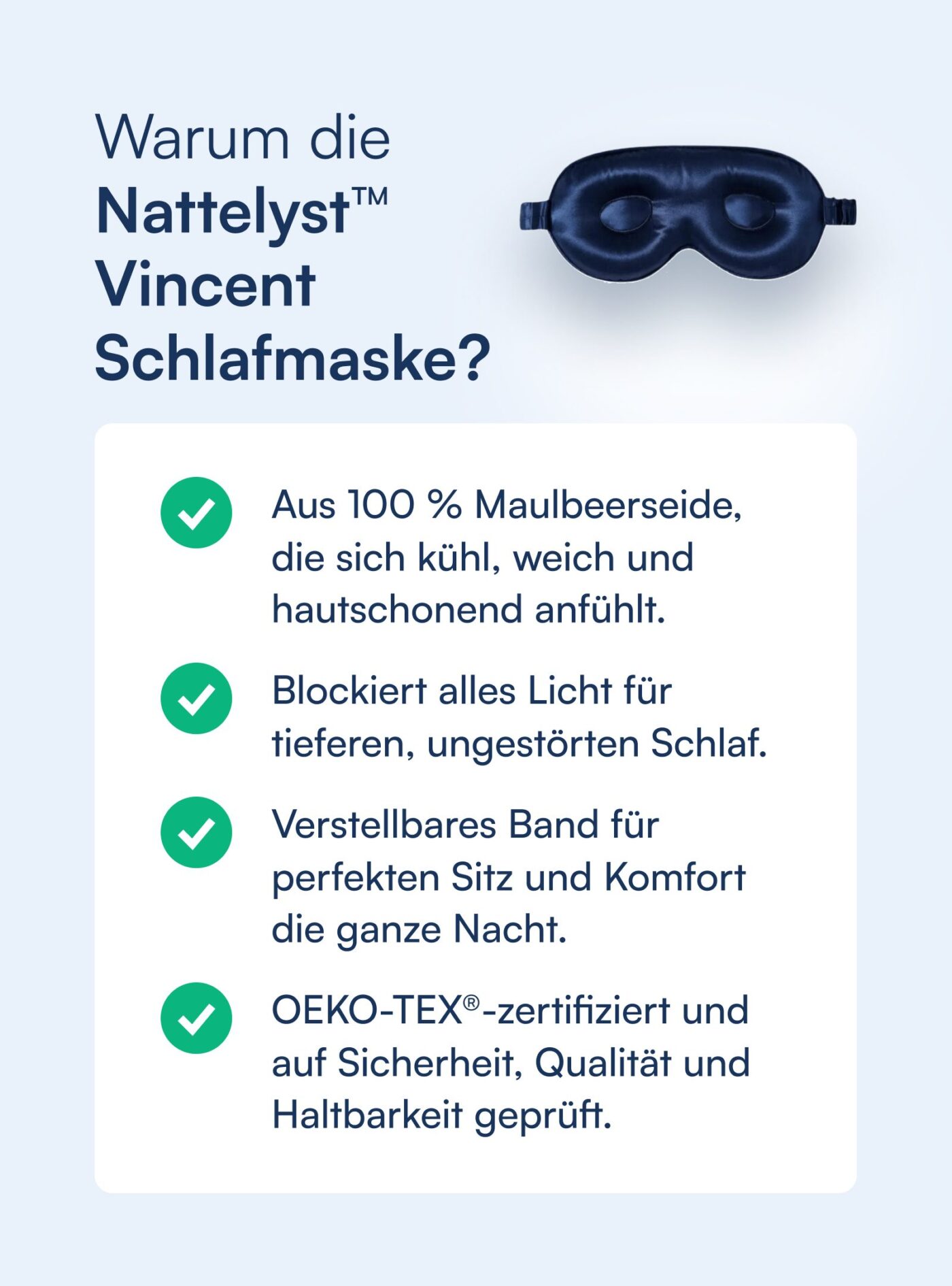 Vincent Schlafmaske aus 100 % Maulbeerseide