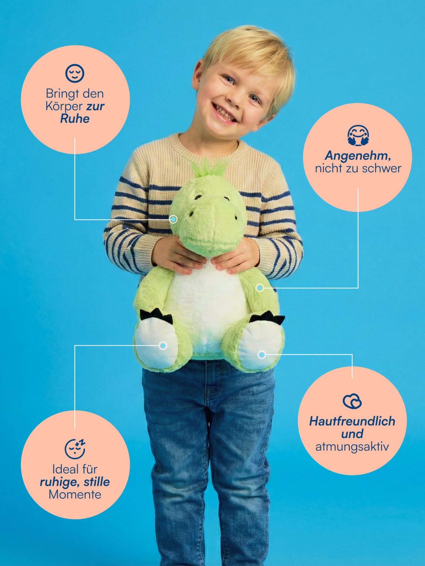 Vugg Bears™ Benny Gewichtskuscheltier (Grüner Drache)