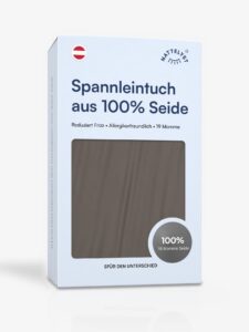 Spannleintuch aus 100 % Maulbeerseide (OEKO-TEX) Dunkelgrau