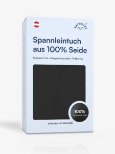 Spannleintuch aus 100 % Maulbeerseide (OEKO-TEX) Schwarz