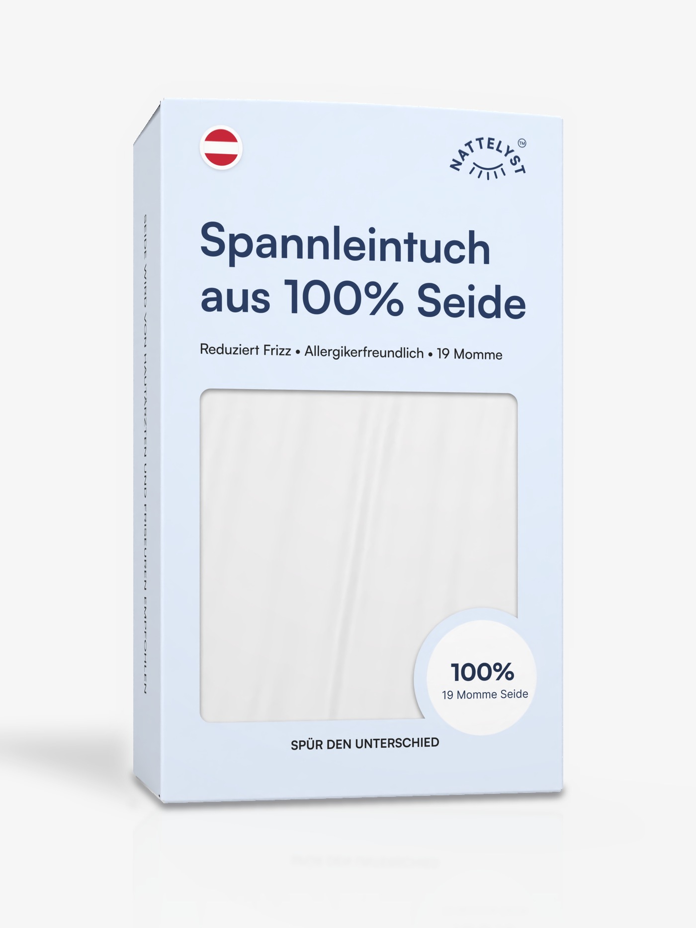 Spannleintuch aus 100 % Maulbeerseide (OEKO-TEX) Weiß