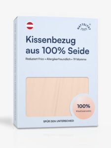 Kissenbezug aus 100 % Maulbeerseide (OEKO-TEX) Beige