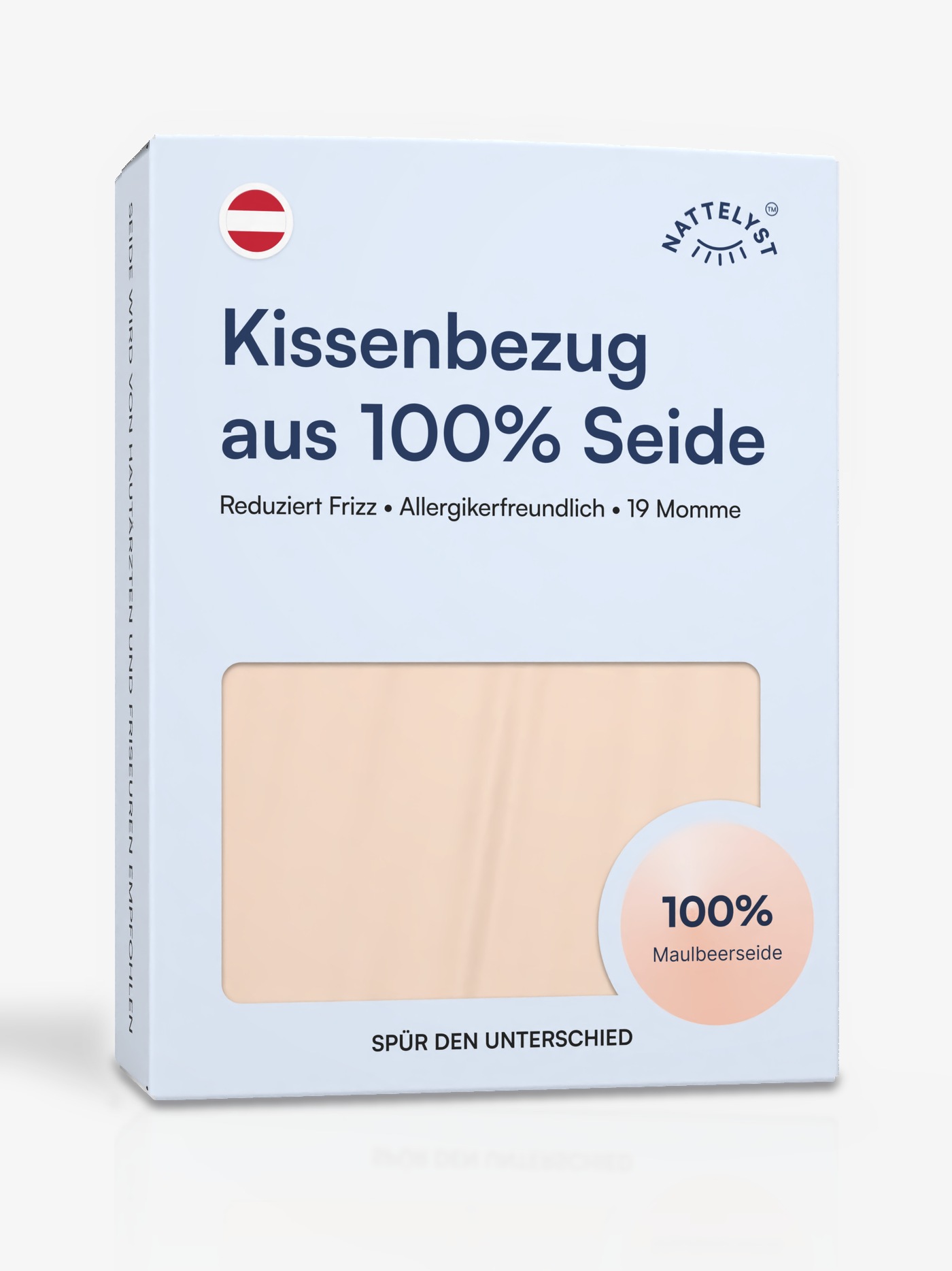 Kissenbezug aus 100 % Maulbeerseide (OEKO-TEX) Beige