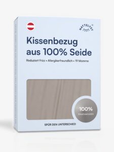 Kissenbezug aus 100 % Maulbeerseide (OEKO-TEX) Hellgrau