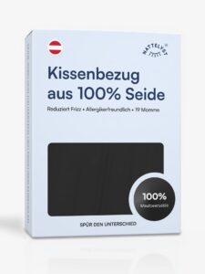 Kissenbezug aus 100 % Maulbeerseide (OEKO-TEX) Schwarz