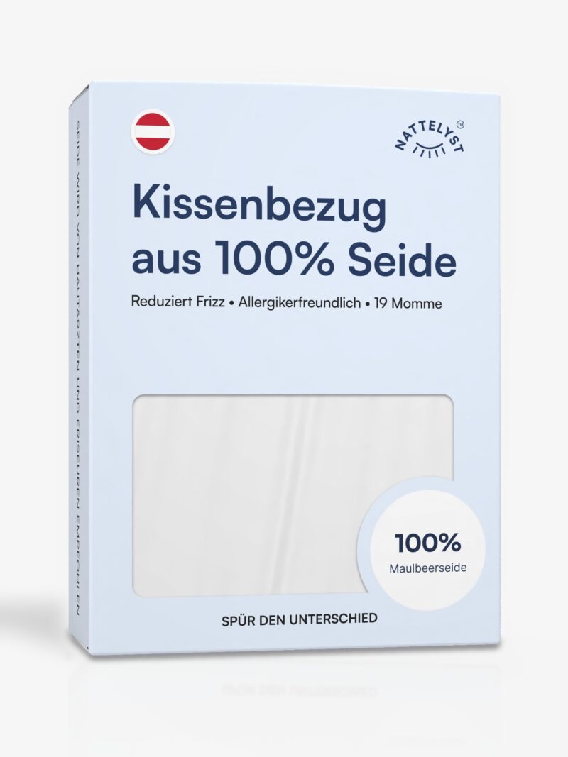 Kissenbezug aus 100 % Maulbeerseide (OEKO-TEX) Weiß