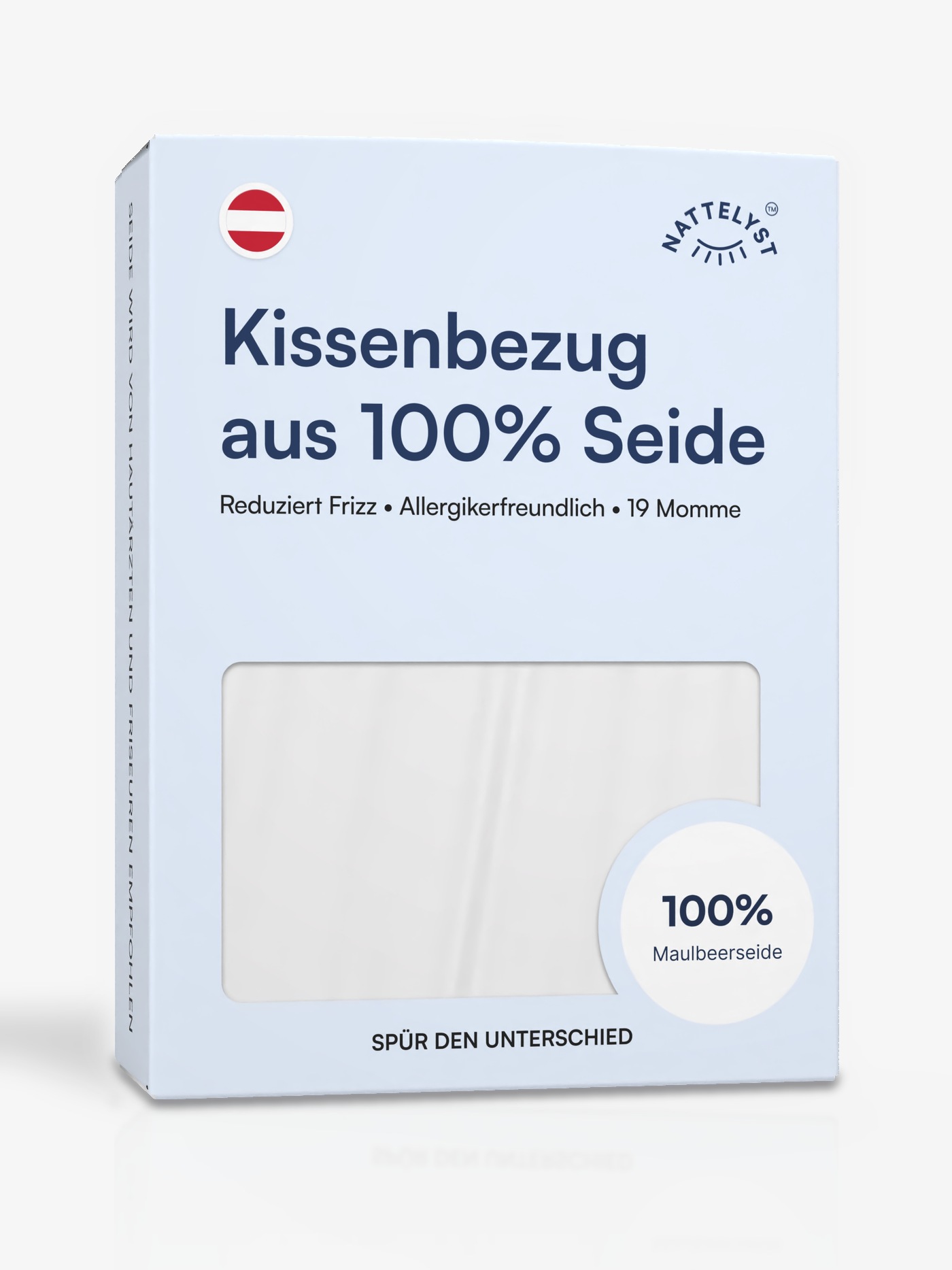 Kissenbezug aus 100 % Maulbeerseide (OEKO-TEX) Weiß